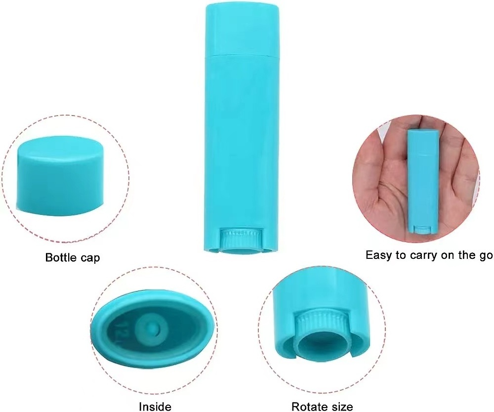 4.5g 5g plastic chapstick tube lip balm container tube with over lid