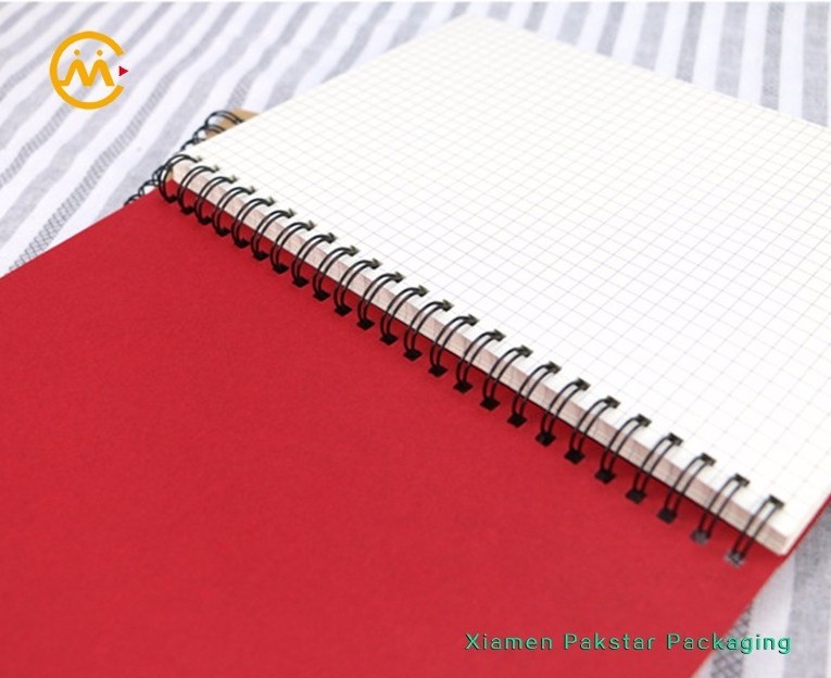 Eco friendly oem recycle paper cover coil double wire spiral notebook for student