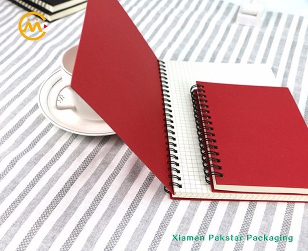 Eco friendly oem recycle paper cover coil double wire spiral notebook for student