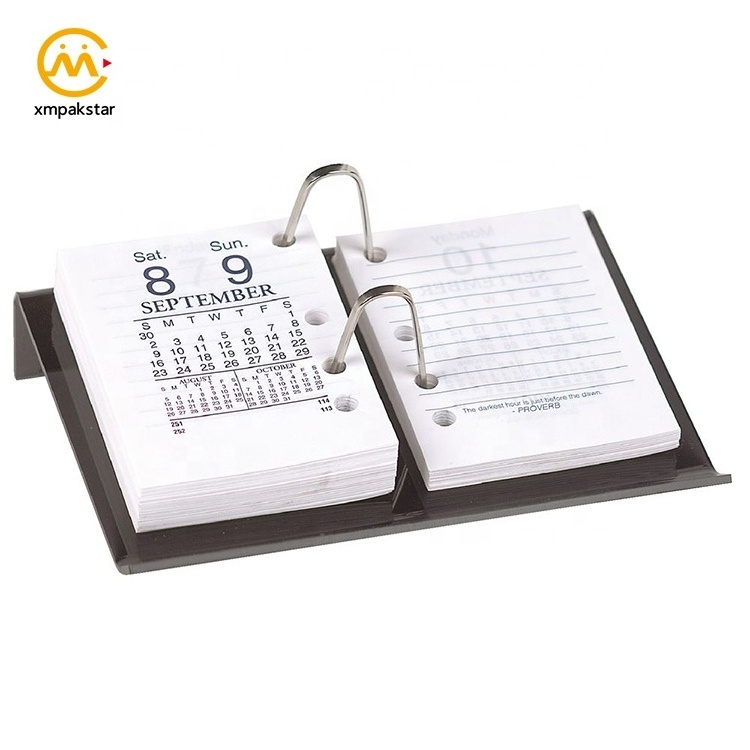 Day Planner Daily Life Plan Desk Calendar with Pen Holder Print Customized Table Calendar