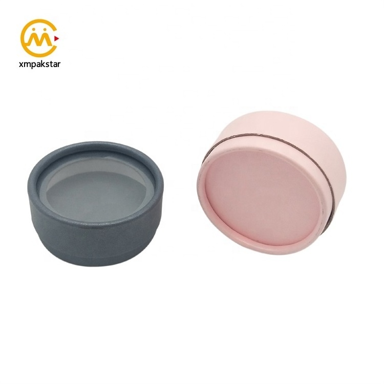 Customized lash gift packaging small round cardboard circle shape paper jewelry box with PVC window