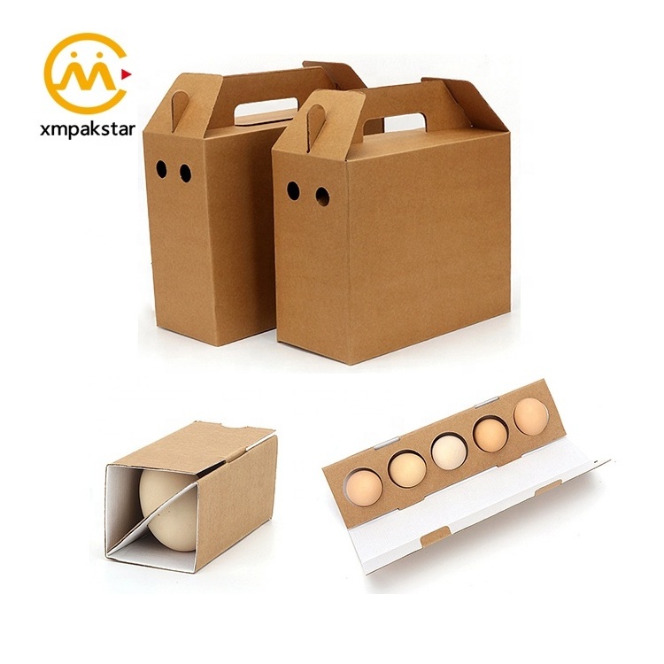 Custom eco friendly corrugated carton Kraft packing recycled paper egg packaging gable box