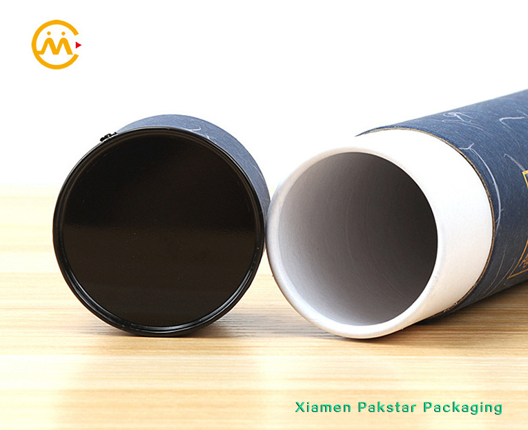 Custom wine water bottle package paper round cylinder box cardboard tube packaging with logo