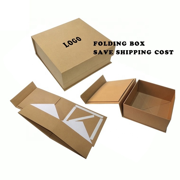 Custom logo printed magnetic cardboard collapsible skin care product packaging gift box for cosmetics