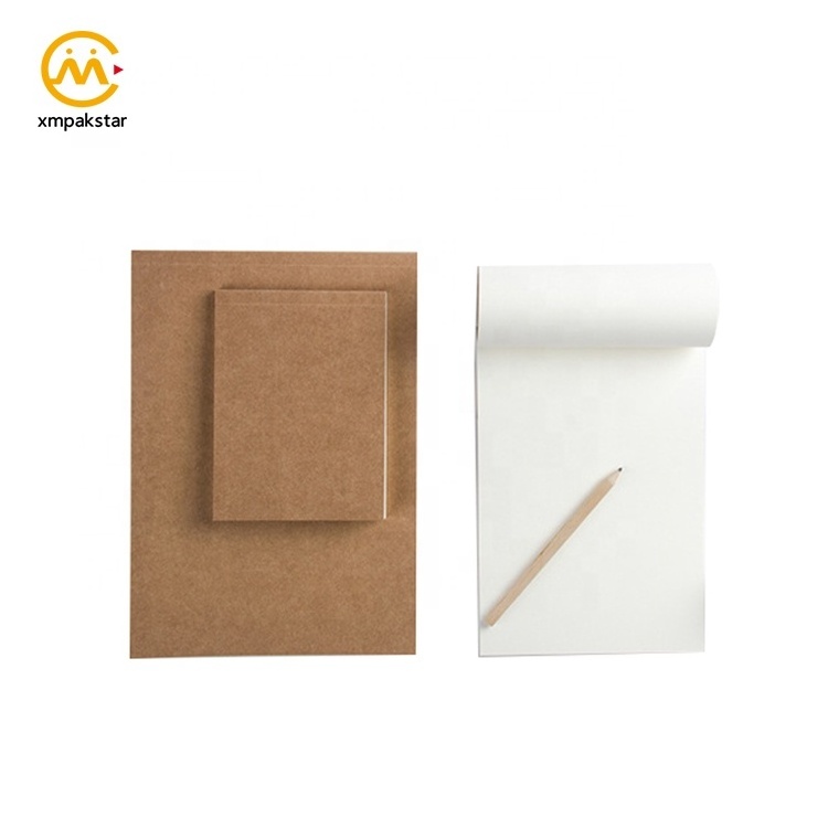 Wholesale custom size A4 A5 A6 recycle soft brown Kraft paper cover plain school notebook