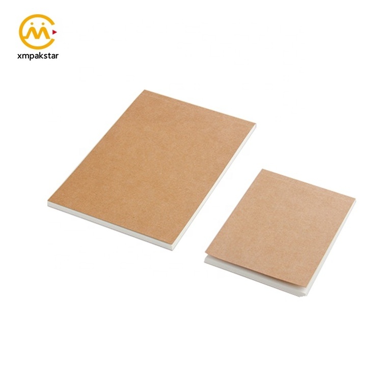 Wholesale custom size A4 A5 A6 recycle soft brown Kraft paper cover plain school notebook