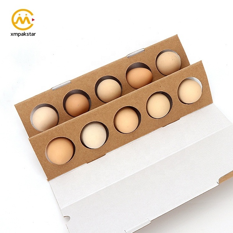 Custom eco friendly corrugated carton Kraft packing recycled paper egg packaging gable box