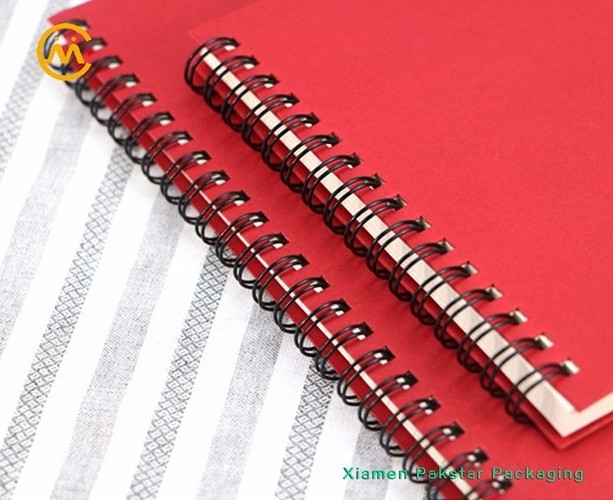 Eco friendly oem recycle paper cover coil double wire spiral notebook for student