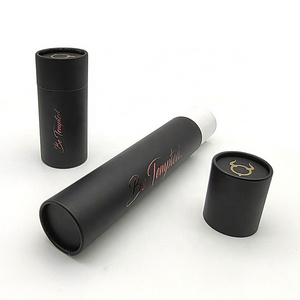 Custom logo printed black paper tube product packaging round cylinder box for packiging