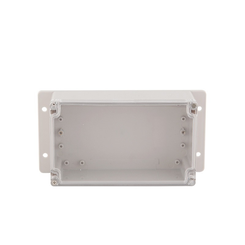 CCTV IP67 PC ABS plastic junction box Outdoor waterproof control enclosure with transparent cover and mounting ears