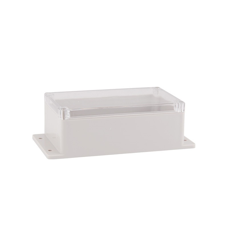 CCTV IP67 PC ABS plastic junction box Outdoor waterproof control enclosure with transparent cover and mounting ears