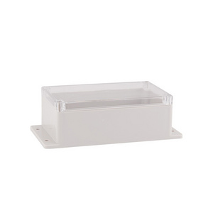 CCTV IP67 PC ABS plastic junction box Outdoor waterproof control enclosure with transparent cover and mounting ears