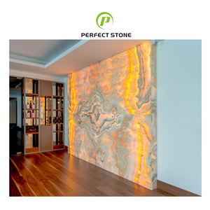 Backlit Yellow Onyx Stone Panel for Wall Light Transparent Marble Slab Wholesale