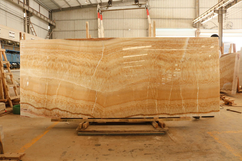 Backlit Yellow Onyx Stone Panel for Wall Light Transparent Marble Slab Wholesale