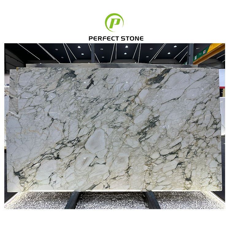 Luxury Marble Table Green Veins Wall Decor Stone Polished Calacatta Monet Marble Slabs