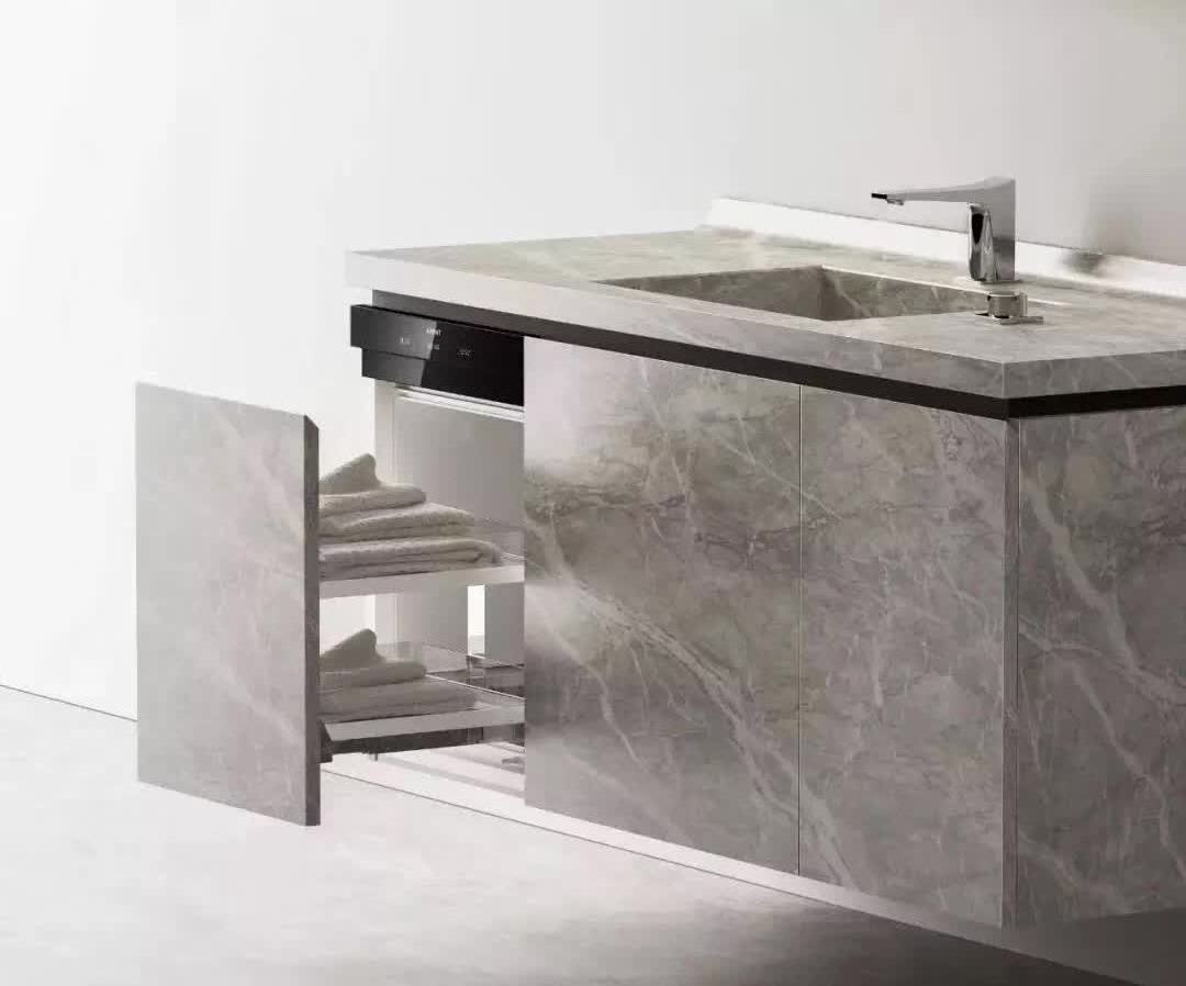 Marble Pattern Bathroom Vanity Top Stone Counter Grey Sintered Stone Cabinet Porcelain Countertop