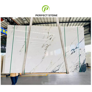 Calacatta Marble White Marble Manufacturer Custom Bathroom Wall Marble Slab