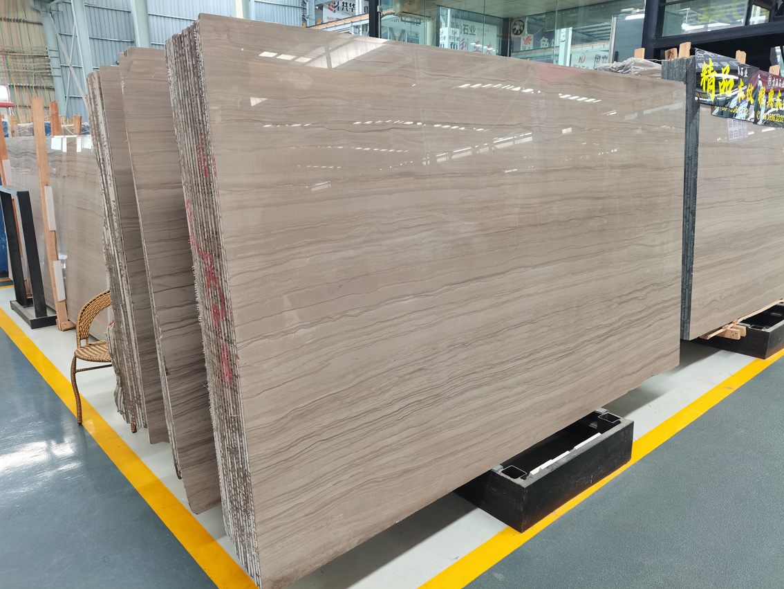 Cheap Athens Wood Marble For Wall Cladding and Flooring Marble Tiles