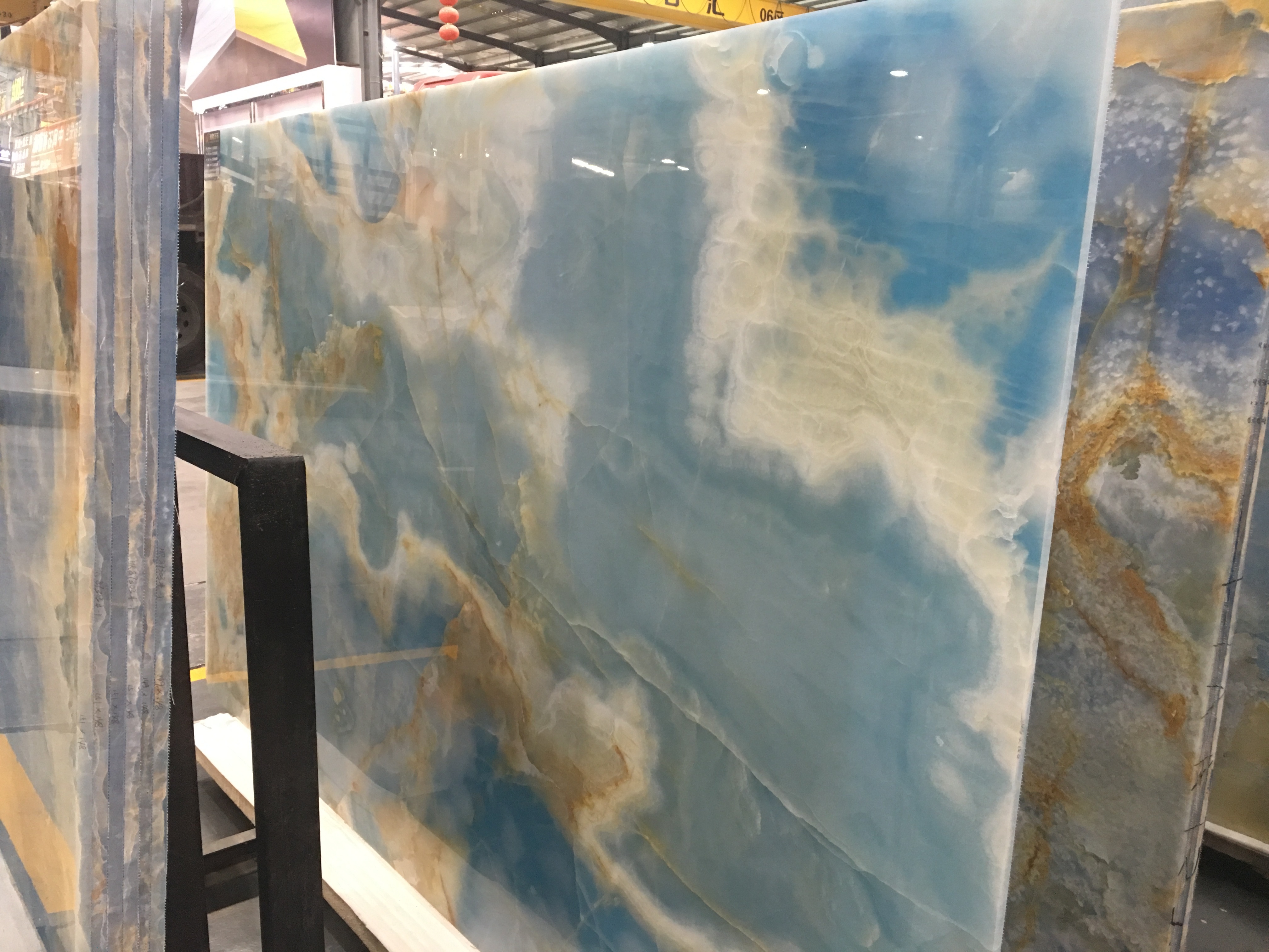 Natural Slabs Blue Color Onyx Stone Price Graphic Design Blue Onyx Stone