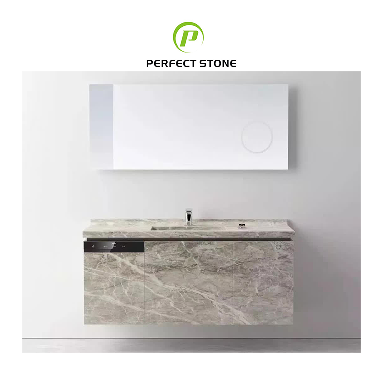 Marble Pattern Bathroom Vanity Top Stone Counter Grey Sintered Stone Cabinet Porcelain Countertop