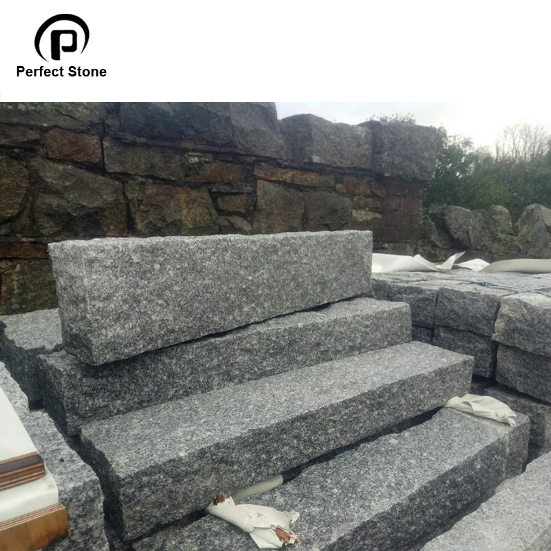 Chinese Slight Grey  G603  Pipeapple raw granite blocks Cube Stone Paving Stone