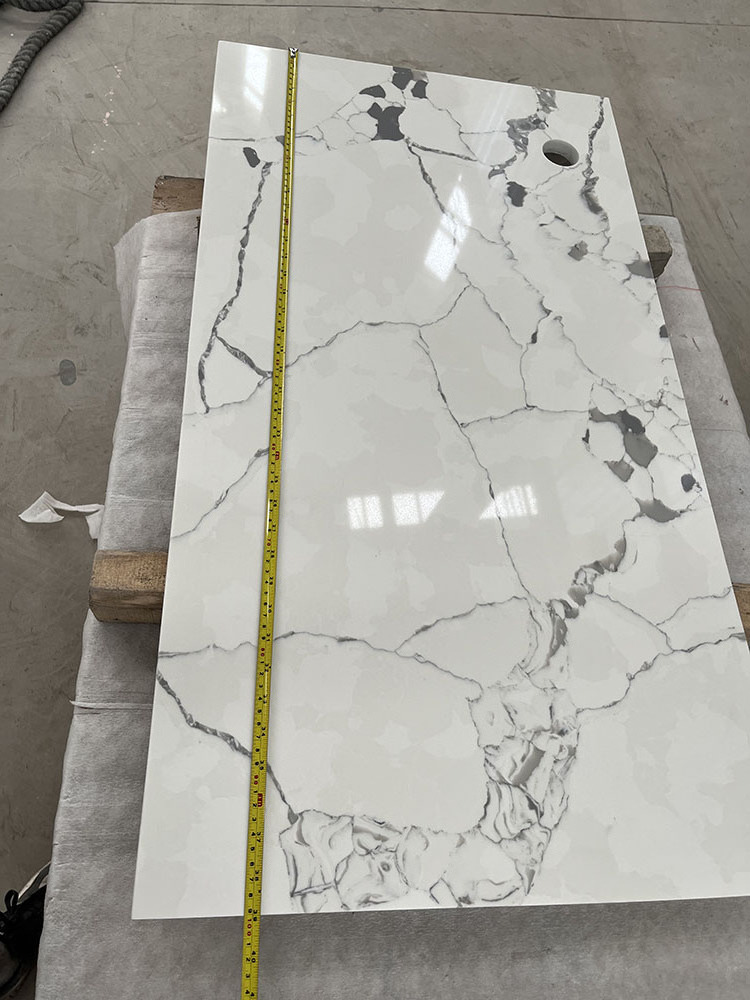 High Quality Carrara White Quartz For Kitchen Countertop Island Bathroom Vanity Hot Sale