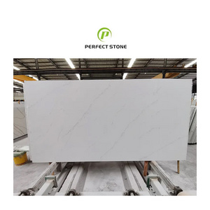 High Quality Good Gold Calacatta Artificial White Quartz Stone slabs for kitchen Countertop Quartz