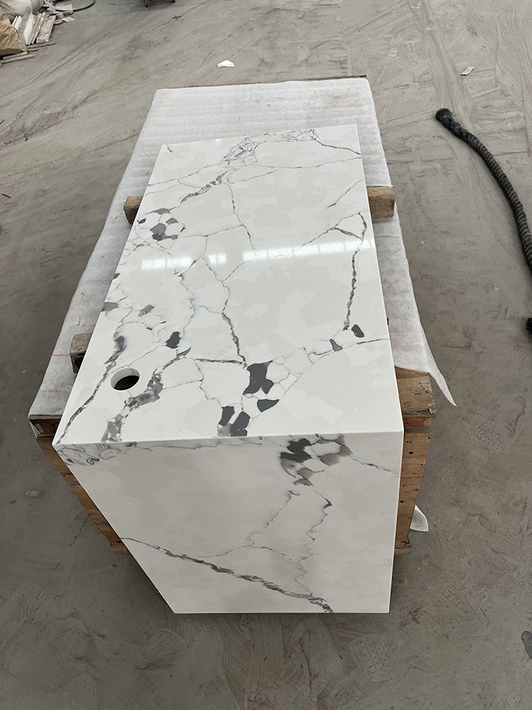 High Quality Carrara White Quartz For Kitchen Countertop Island Bathroom Vanity Hot Sale