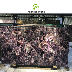 Natural amethyst stone slab with luxury style for home decoration tv background design purple translucent agate countertop