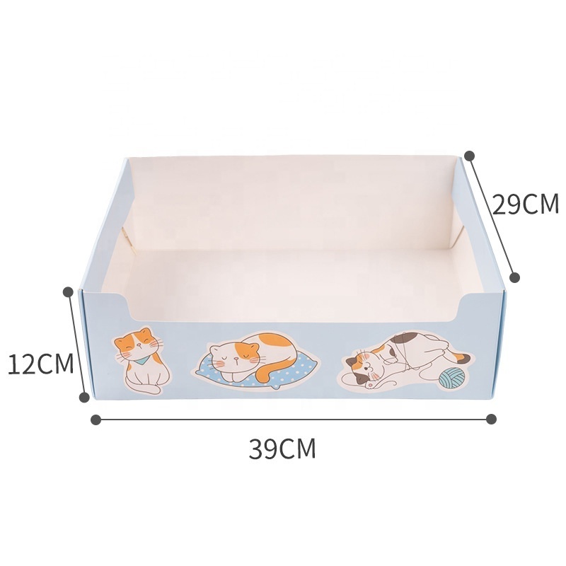 Disposable foldable cat litter box for travel and home portable large capacity thickened waterproof cat litter tray