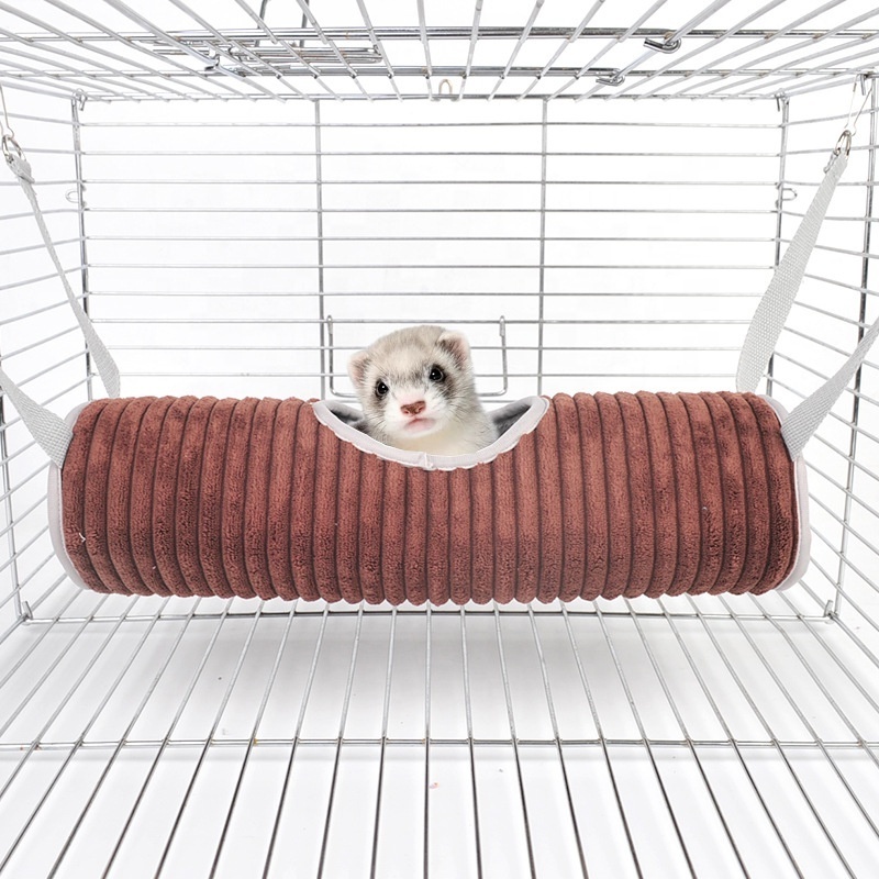 Hamster ferret hammock washable pet bed winter flannel warm cylinder sling tunnel squirrel sleeping nest sugar glider pet toys