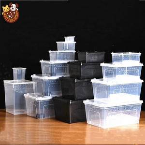 Plastic full size PP PVC pet reptile snake mantids spider frog Leapord Geckos enclosure travel habitat box breeding rearing cage