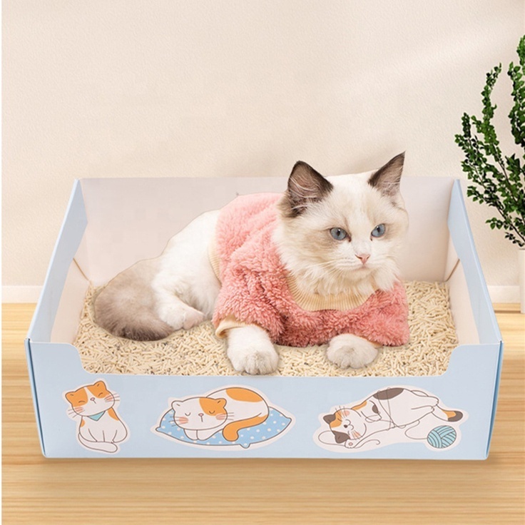 Disposable foldable cat litter box for travel and home portable large capacity thickened waterproof cat litter tray