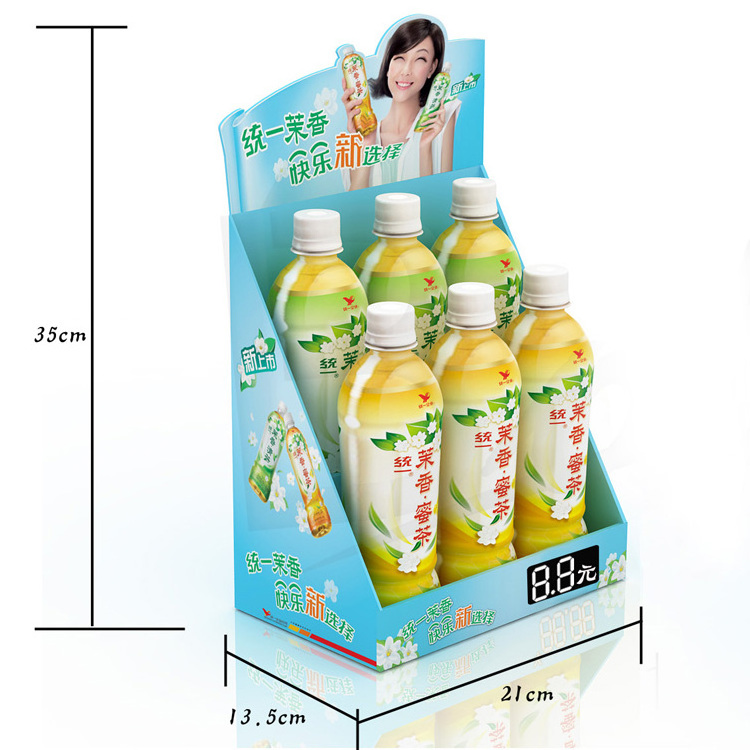 Beverage Paper Display Stand Floor Display Rack For Supermarket cardboard pos display With logo AD