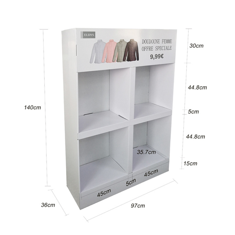 Custom wholesale cardboard printing T-Shirt clothing display rack