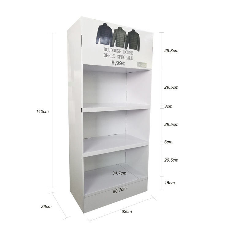 Custom wholesale cardboard printing T-Shirt clothing display rack