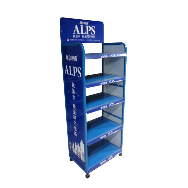 Floor storage wire shelves display stand store advertising beverage metal display racks