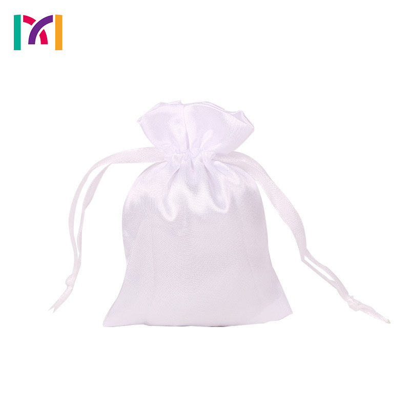 Kenwys Silk Satin Cloth Bundle Pocket With Simulated Recycled Eco-friendly Silk Drawstring Storage Gift Shopping Bag With Logo