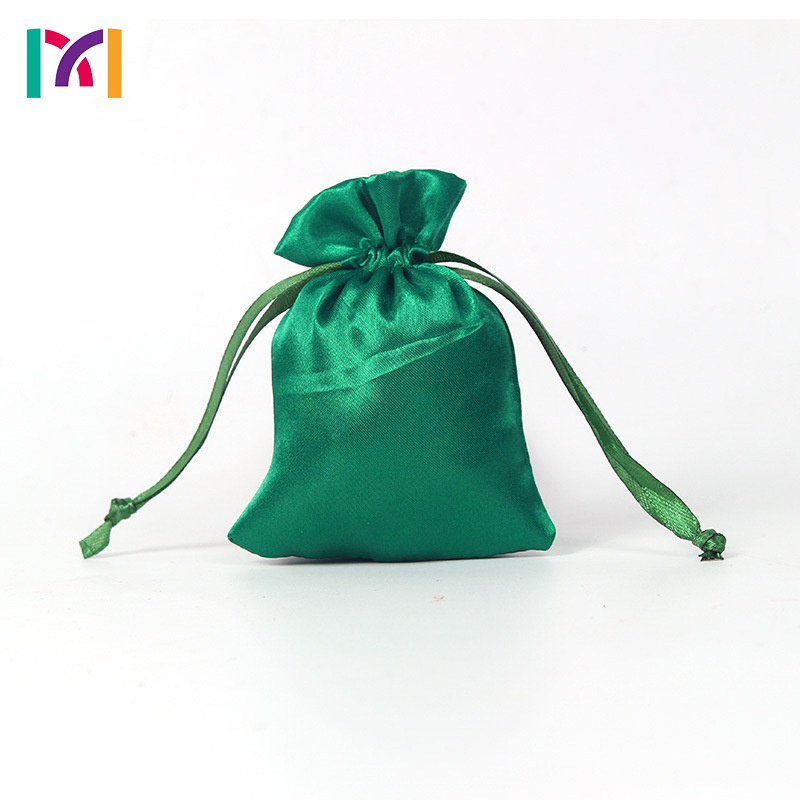 Kenwys Silk Satin Cloth Bundle Pocket With Simulated Recycled Eco-friendly Silk Drawstring Storage Gift Shopping Bag With Logo