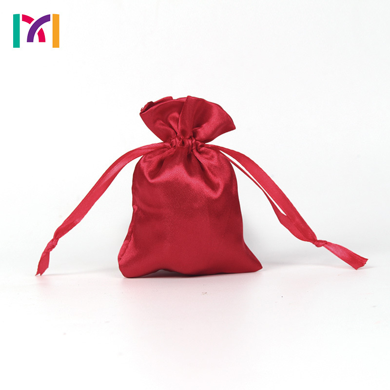 Kenwys Silk Satin Cloth Bundle Pocket With Simulated Recycled Eco-friendly Silk Drawstring Storage Gift Shopping Bag With Logo