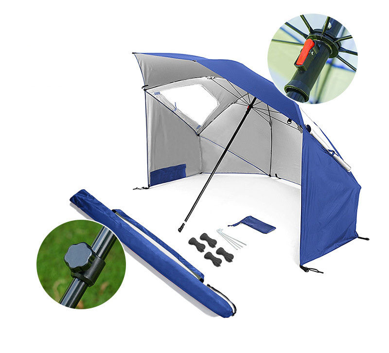 APU002 Customized lightweight portable aluminum traveling garden beach ground  umbrella