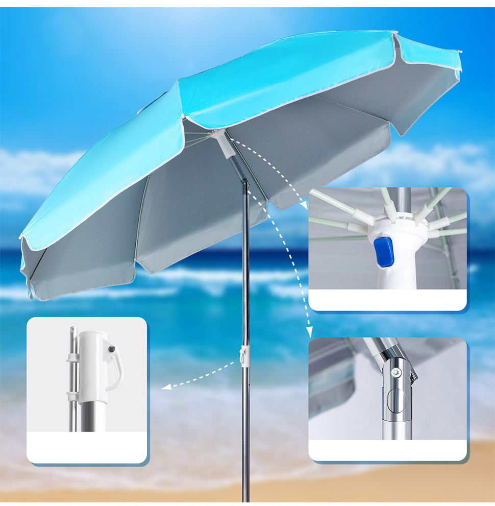 APU001 High quality  tiltable lightweight portable aluminum traveling garden beach umbrella outdoor