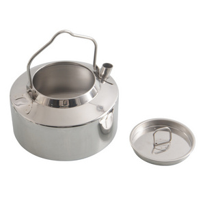 Wholesale 900ML/1.2L Ultralight Camping Quick-Heat Cooking Picnic Outdoor Travel Stainless Steel Portable Tea Water Kettle