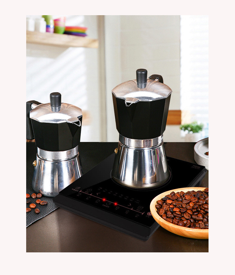 Wholesale Personalized Aluminum 430 Stainless Steel Pour Over Espresso Thermal 3 6 9 12 Cups Mocha Maker Coffee Moka Pot