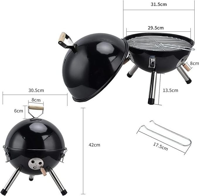 Custom Spherical Family Barbeque Chimney Portable Folding Round Camping Outdoor Barbecue Wood  Charcoal BBQ Grills Stove