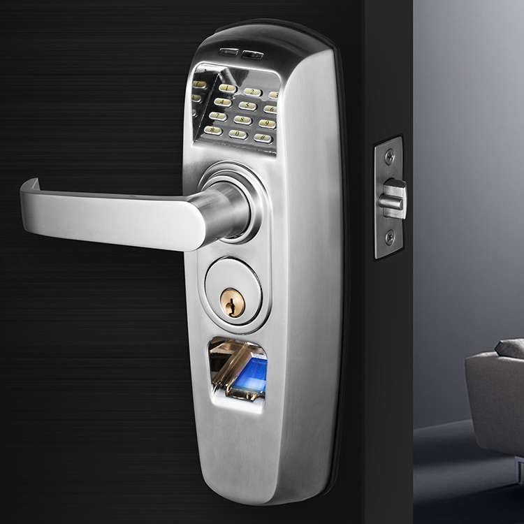 Top Security Biometric Fingerprint Pin Code Latch Door Smart Lock With Customizable Access Control