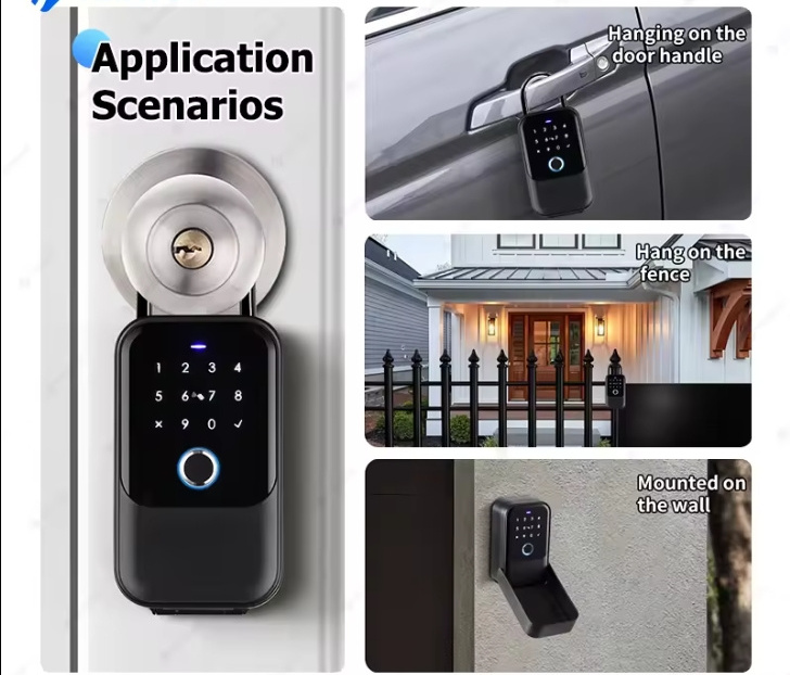 Tuya Outdoor IP65 Waterproof Smart Lock WiFi Connected Digital Smart Key Safe with Fingerprint Reader TT Lock