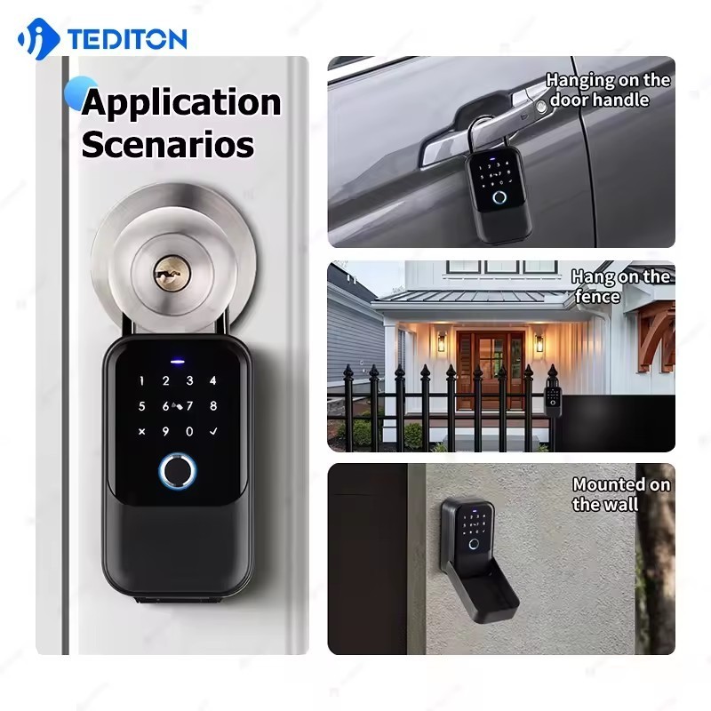 Universal Outdoor IP65 Waterproof Smart Door Lock Deadbolt with Easy Install Fingerprint Reader WiFi Connectivity TUYA TT Lock