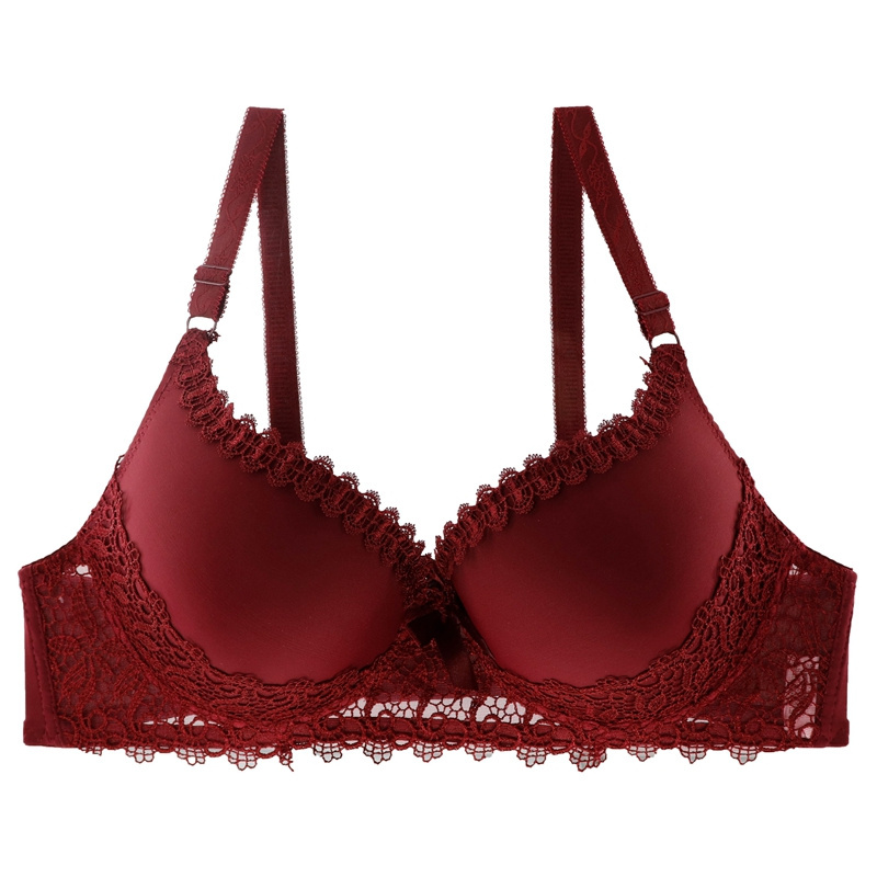 Intiflower BL16006 Big Cup Women Underwear Sexy Lace Bra Full Cup Brassiere Ultra-Thin Underwire Lingerie Soft Bra