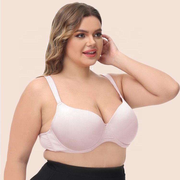 INTIFLOWER KJD512 Women's Bra Seamless Underwire Padded Bra Adjustable Push up Support Bra New for Big Cup Woman Hot Plus Size